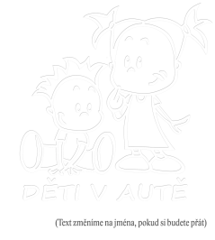 Deti v aute mená dievča a chlapec nálepka na auto 3