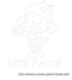 Dieťa v aute dievčatko s mašlou samolepka na auto