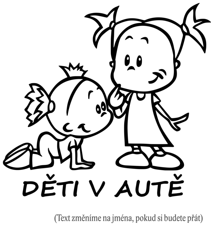 Dieťa v aute Dievča a dievča samolepka na auto