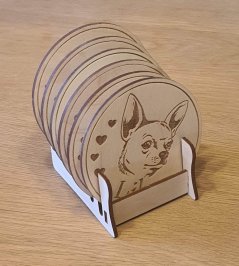 Podtácky so stojanom Čivava s vlastným menom 6 ks