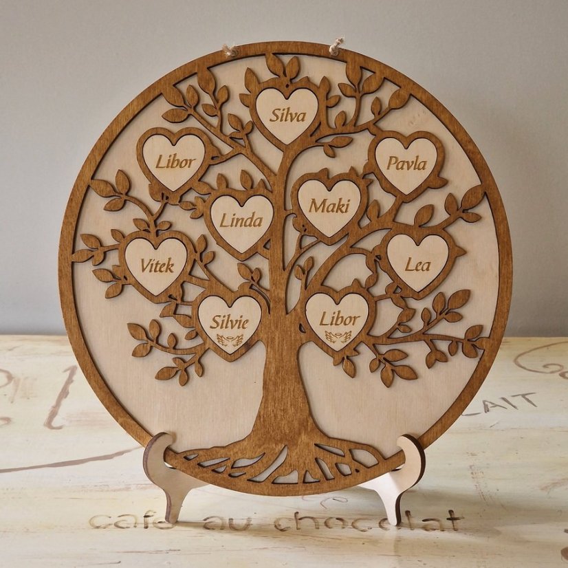 Strom života kulatý se jmény 2 až 9 jmen