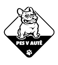 Pes v aute samolepka na auto Buldoček