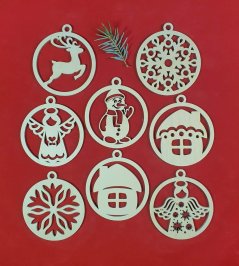 Vánoční baňky sada 8 ks kombinace 4