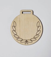 Medaile dřevěná kulatá vzor 6 polotovar , balení 30 ks nebo 50 ks