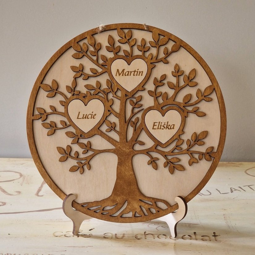 Strom života kulatý se jmény 2 až 9 jmen