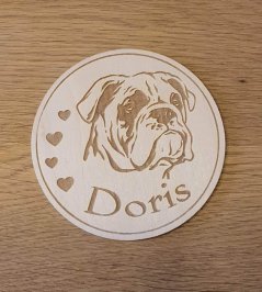 Podtácky  so stojanom Buldog s vlastným menom 6 ks