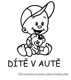 Dítě v autě Kluk s medvídkem samolepka na auto