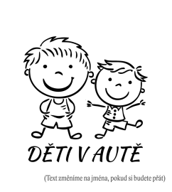 Dieťa v aute Dvaja chlapci samolepka na auto