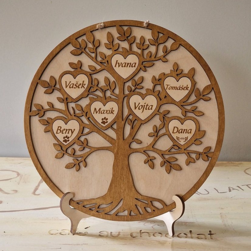 Strom života kulatý se jmény 2 až 9 jmen
