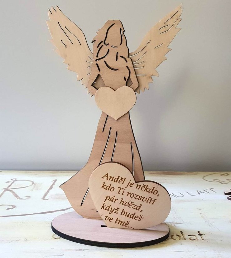 Anděl s citátem Anděl je někdo, kdo
