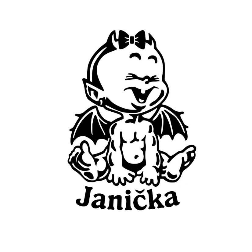 Dieťa v aute Čertica samolepka na auto