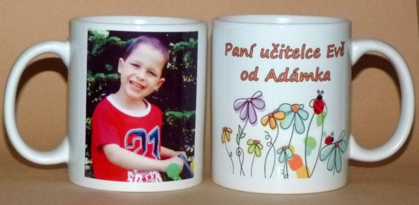 Hrnek Paní učitelce od a s fotem