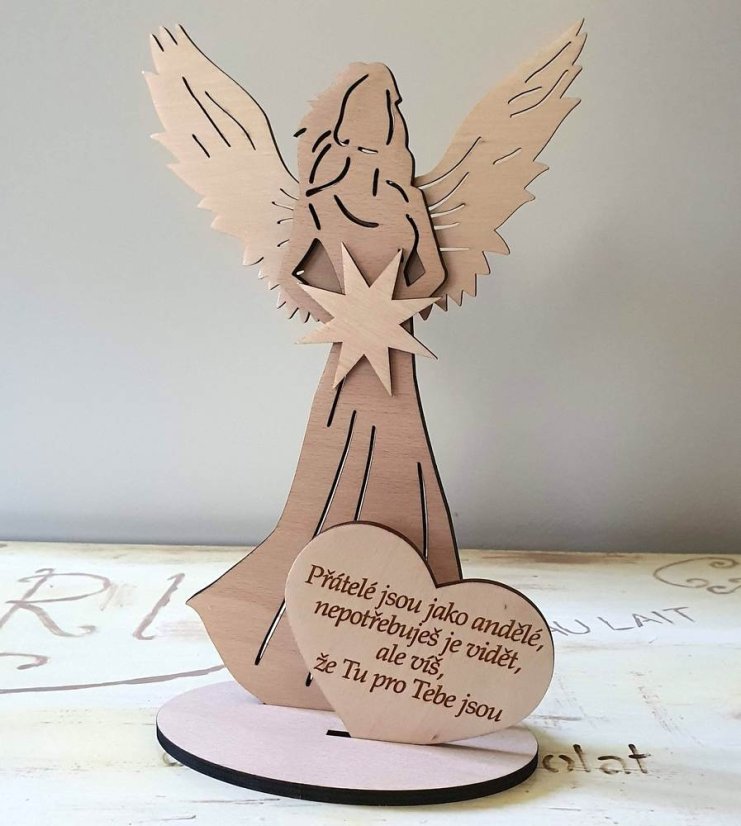 Anjel s citátom Priatelia sú tu pre vás