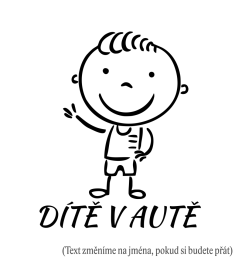 Dieťa v aute Chlapec máva nálepka na auto