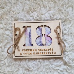 Dárková krabička na peníze k Narozeninám (vaše vlastní číslo) menší 2