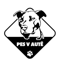 Pes v aute Pitbull nálepka na auto