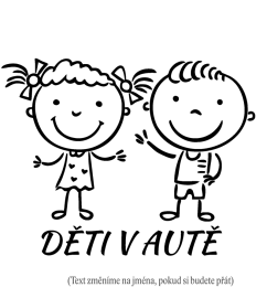 Děti v autě Kluk a holka 2 samolepka na auto