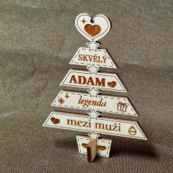 Vánoční dekorace Stromeček s vlastním textem Srdce
