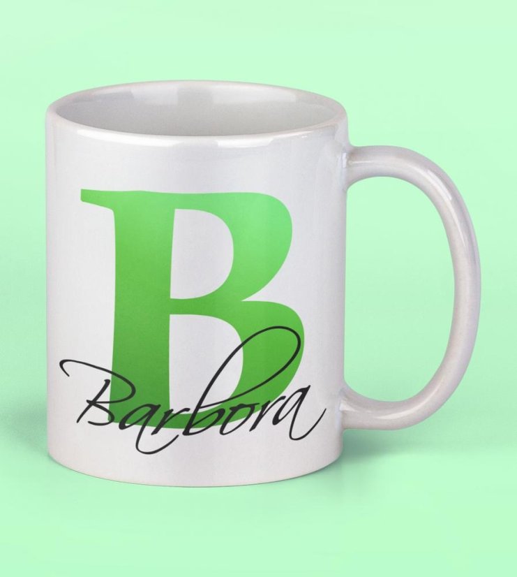 Bezva Keramický hrnek se jménem Písmeno zelené