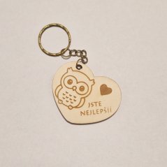 Klíčenka nejen pro učitelku srdíčko se sovičkou