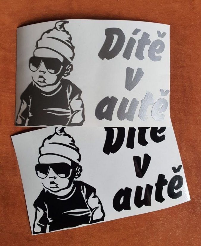 Dítě v autě 2 samolepka na auto - Barva samolepky >>>>VYBERTE SI: Oranžová, Velikost samolepky: Velikost D