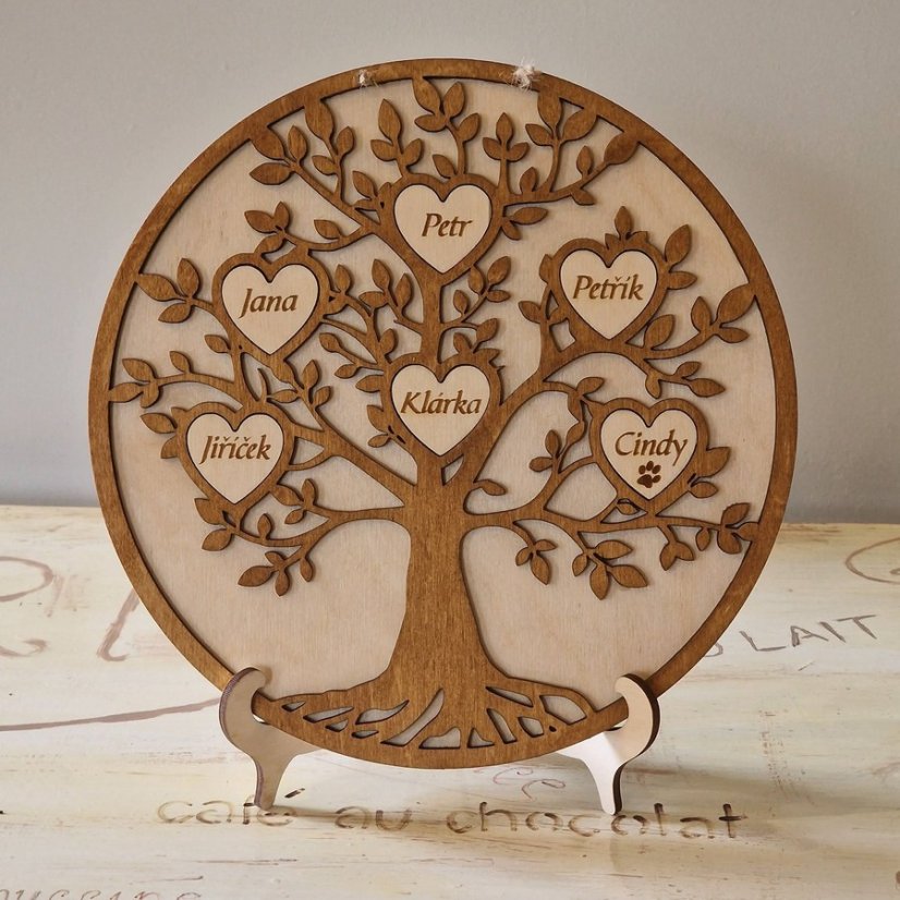 Strom života kulatý se jmény 2 až 9 jmen