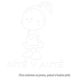 Dieťa v aute dievča nálepka na aute