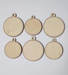 Drevená medaila s okrúhlym okrajom, prázdna, balenie 30 ks alebo 50 ks