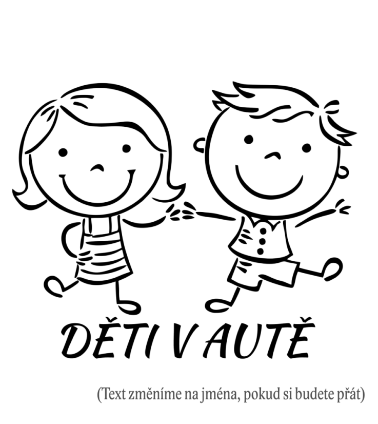 Děti v autě Kluk a holka samolepka na auto - Barva samolepky >>>>VYBERTE SI: Zelená, Velikost samolepky: Velikost B