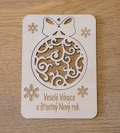 Vánoční přání s vyndávací ozdobou - baňka