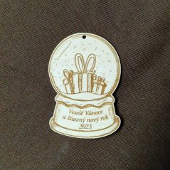 Vianočná dekorácia Snehová guľa - Darčeky s vlastným menom alebo nápisom