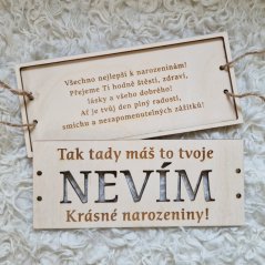 Dárková krabička na peníze k Narozeninám NEVÍM co chci