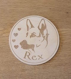 Podtácky so stojanom Německý ovčák s vlastným menom 6 ks